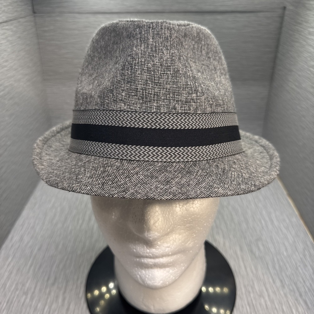 Stetson Gray Black Fedora Hat Woven Texture Vintage Old Money Style S/M